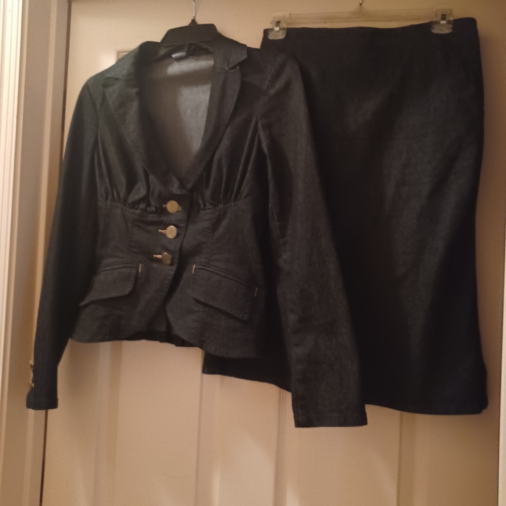 2 piece denim suit